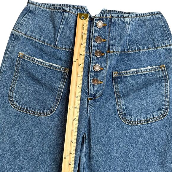 Free People High Waist Wide-Leg Cropped Jeans - Picture 8 of 9